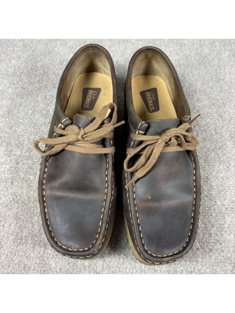 Clarks Wallabee Padmora Beeswax Leather Chunky Moccasin Shoes Women’s 8 26103610